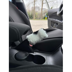 Yumuşak Tüylü Peluş Kürk El Freni Süsü Dalmaçyalı Siyah Beyaz