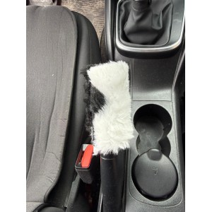 Yumuşak Tüylü Peluş Kürk El Freni Süsü Dalmaçyalı Siyah Beyaz