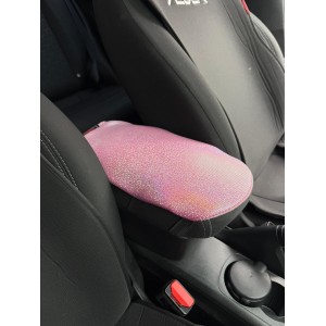 Hologram Noktalı Araç İçi Kol Dayama Kolçak Minderi Pembe