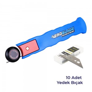 AeroBlade Profesyonel Folyo ve PPF Kesme Araç Kaplama Kılavuz Tekerlekli Kesim Bıçağı Mavi