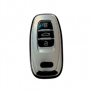 Audi A4-A5-A6-A7-Q5-Q7 Sustasız Uyumlu Silikon Oto Anahtar Kumanda Kabı Kılıf Gri