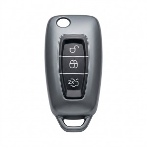 Ford Focus/Cmax/Fiesta/Mondeo/Transit Uyumlu Silikon Oto Anahtar Kumanda Kabı Kılıf Gri