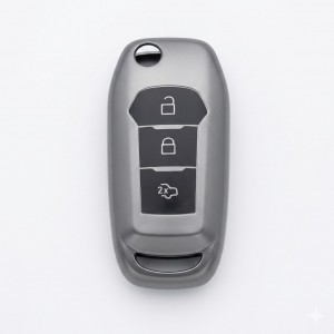 Ford Focus 4 Uyumlu Silikon Oto Anahtar Kumanda Kabı Kılıf Gri