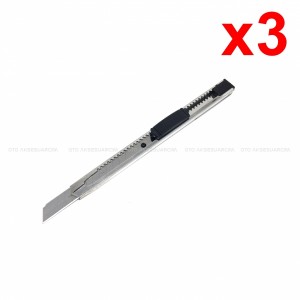 Metal Dar Maket Bıçağı İnce Falçata 9mm 3 Adet