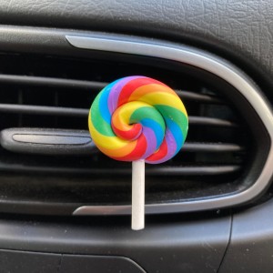 Lolipop Şeker Figürlü Klima Havalandırma Izgara Süsü Klips Mavi Kırmızı