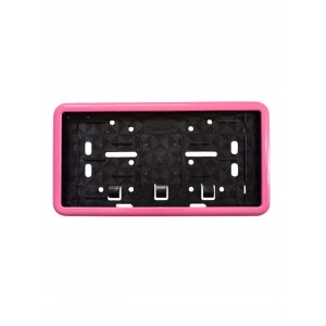 Çerçeveli Dikdörtgen Plakalık Plaka Altlığı Pembe  32x17 cm