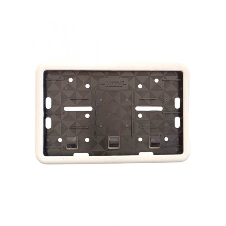 Çerçeveli Motor Plakalık Plaka Altlığı Beyaz 17x26 cm Çerçeveli Motor Plakalık Plaka Altlığı Beyaz 17x26 cm