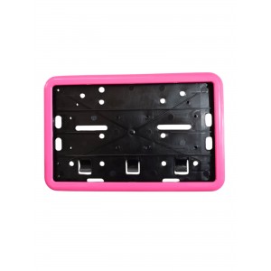 Çerçeveli Motor Plakalık Plaka Altlığı Pembe 17x26 cm