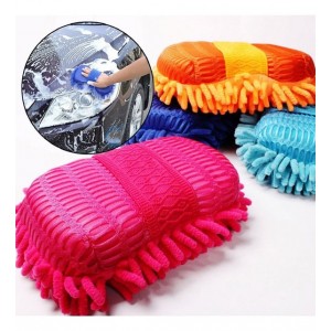 Araba Oto Yıkama Mikrofiber Süngeri Çift Taraflı Saçaklı Model 1 Adet