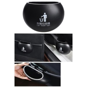 Araç İçi Taşınabilir Araba Çöp Kutusu Yuvarlak Siyah
