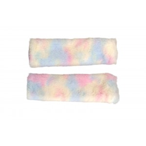 Peluş Seyahat Emniyet Kemer Pedi Kılıfı 2'li Gökkuşağı