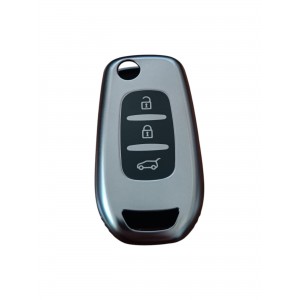 Renault Megane 4 / Clio 5  Anahtar Uyumlu Silikon Oto Anahtar Kumanda Kabı Kılıf Füme