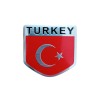 Türk Bayrağı Turkey Yazılı  Etiket Metal Sticker 5cm