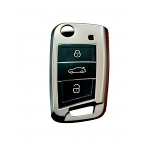 volkswagen Polo 2018  Sustalı Anahtar Uyumlu Silikon Oto Anahtar Kumanda Kabı Kılıf Füme