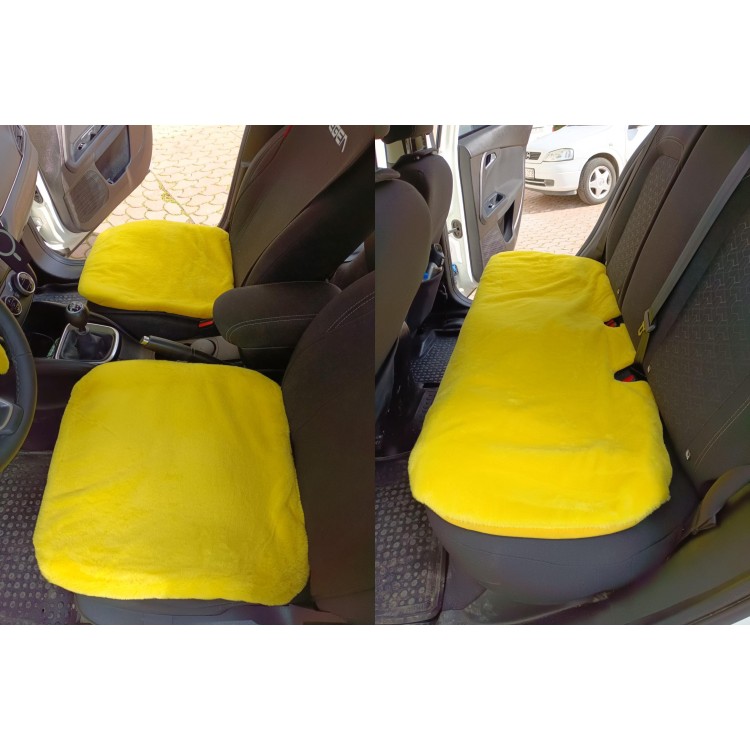 Yumuşak Tüylü Peluş Serme Oto Koltuk Koruyucu Minder Koltuk Kılıfı Ön Arka Sarı Yumuşak Tüylü Peluş Serme Oto Koltuk Koruyucu Minder Koltuk Kılıfı Ön Arka Sarı